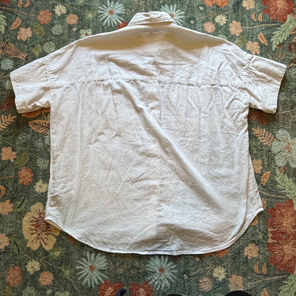 Madewell Womens White Cotton Short Sleeve Button Up Shirt Dual Pocket Size M - Picture 7 of 7